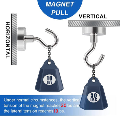 Strong Magnetic Hooks, 30lbs Hooks for Cruise Cabins, Magnet Ship Essentials, Rare Earth Magnets with Refrigerator,Hanging,Classroom,Kitchen,Ceiling-25 Pack Silver 0.63in x 1.38in