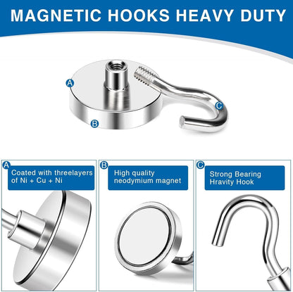 Strong Magnetic Hooks, 30lbs Hooks for Cruise Cabins, Magnet Ship Essentials, Rare Earth Magnets with Refrigerator,Hanging,Classroom,Kitchen,Ceiling-25 Pack Silver 0.63in x 1.38in