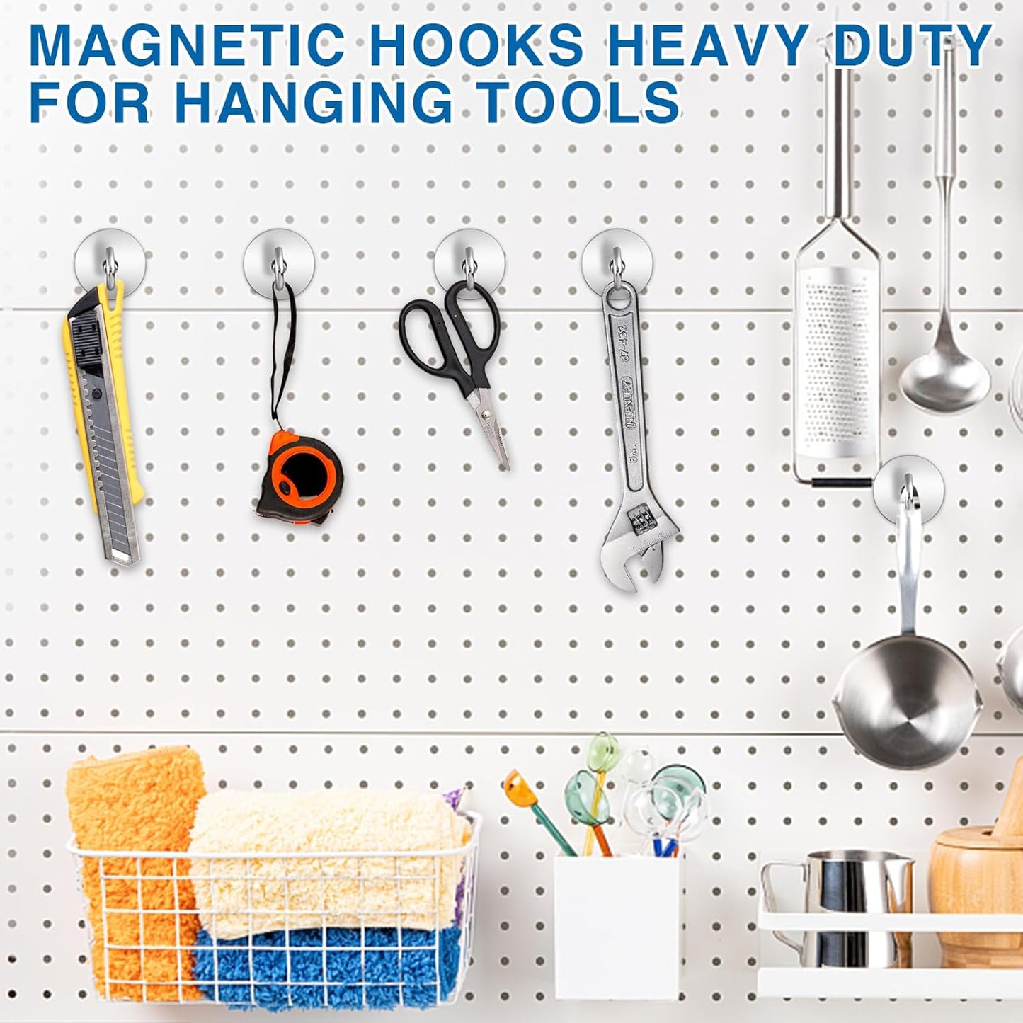 150LBS Magnetic Hooks, Strong Magnet Hooks for Hanging Heavy Duty, Neodymium Magnets with Refrigerator, Cruise Cabins, Hanging, Grill, Kitchen, Locker - 2 Pack, 150lbs-2p