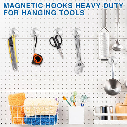 150LBS Magnetic Hooks, Strong Magnet Hooks for Hanging Heavy Duty, Neodymium Magnets with Refrigerator, Cruise Cabins, Hanging, Grill, Kitchen, Locker - 2 Pack, 150lbs-2p
