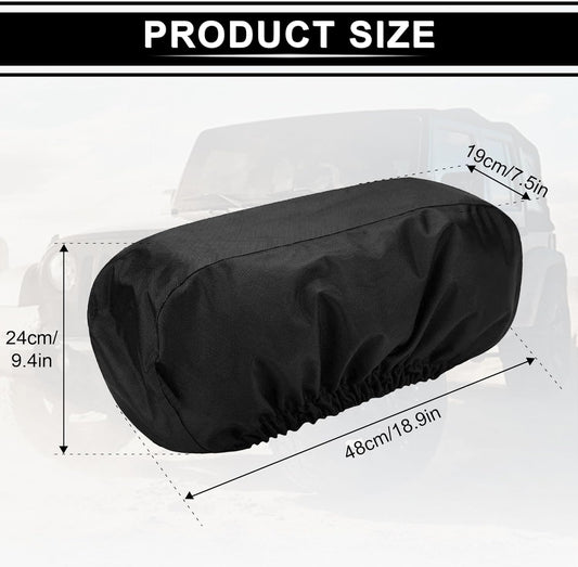 Heavy Duty 600D Waterproof Winch Cover - UV Resistant, Dust-Proof Protective for 8500-17500 lbs Electric Winches (22"x9.8"x7.5"), Car Exterior Accessories