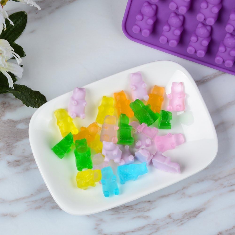 Gummy Molds Bear Candy Silicone - Mini Size Chocolate with 2 Droppers Nonstick Food Grade Pack of 4 (1ml)