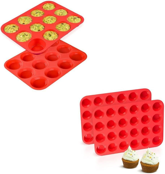 12-Cup Muffin Pan & Mini 24-Cup Cupcake -.