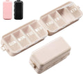 NEW Foldable Weekly Pill Organizer with Extra Grid, Portable 7 Day Box Once / 1 Time a Day, Week Daily Medicine - Large Travel Case Holder Dispenser for Vitamin, Supplement-Khaki Khaki