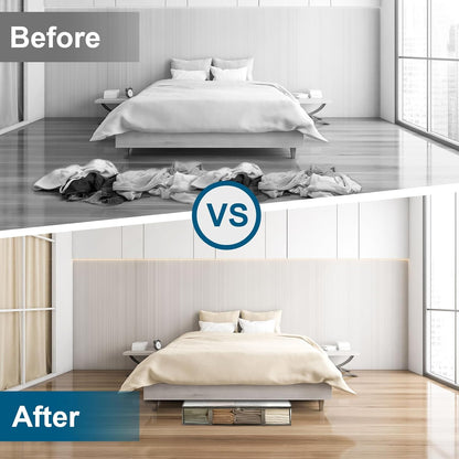 4 Packs Under Bed Storage Containers Bins, Humid-Proof Plastic Underbed Closet Organizers and Clothes Bags, the Blanket with Handles for Clothes,Bedroom -