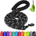 Dog Leash for Large Dogs, Heavy Duty Nylon Leashes with Comfortable Padded Handle and Highly Reflective Threads, Ideal Walking Training, Black, 6'×1/2'' Black 6FT×1/2'' (20~120 lbs)