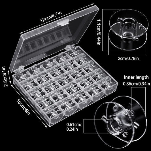 50 Pcs Bobbins, Plastic Bobbins for Brother Sewing Machine, with Bobbin Case, Sin-ger/Bro-Ther, Singer Machine - PCS