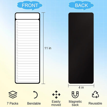 7-Piece Magnetic Dry Erase to-Do List White Board, 4'x11', Multifunctional Weekly Planner, Chore Chart, Planner for Refrigerator -