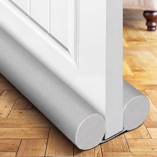 Door Draft Stopper Sweep Weather Stripping Noise Blocker Window Breeze Adjustable Closers, Grey Gray 36 inch.