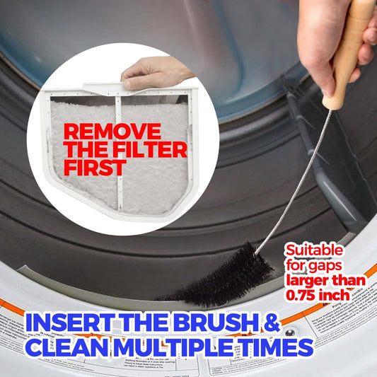 Dryer Vent Cleaner Kit - Household Cleaning Supplies, Lint Brush, Refrigerator Long Coil Flexible Remover, Removing Dust and Pet Hair 28