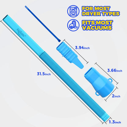 Dryer Vent Cleaner Kit - Lint Vacuum Attachment and Flexible,Dryer Hose Attachment,Light Blue 1p-blue.