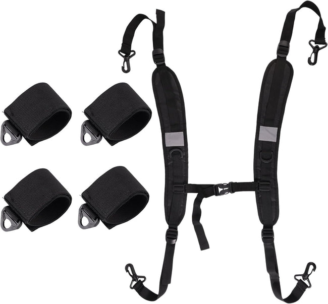 Adjustable Beach Chair Backpack Straps, Replacement Shoulder Carry Bands for Backpacks Folding Beds & Outdoor Gear Black - Hover Image
