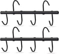 6pcs 4 Inch Tack Hook, Heavy Duty Metal Over Rail Hook for Hanging Horse Bridles,Buckets(Black) -