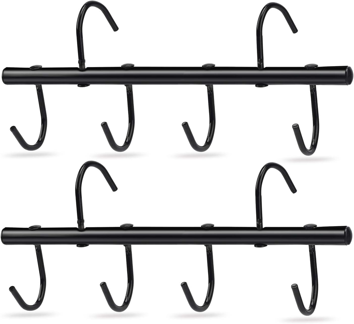 6pcs 4 Inch Tack Hook, Heavy Duty Metal Over Rail Hook for Hanging Horse Bridles,Buckets(Black) -