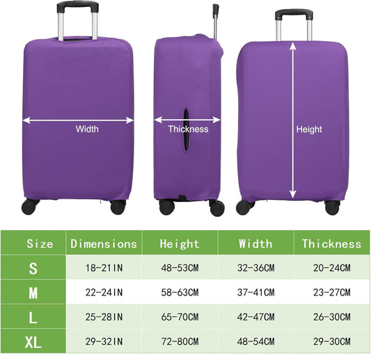 Luggage Cover, Suitcases Covers Elastic Carry on Protector Washable Scratch-Resistant Fits 22-24 Inch for Travel Business Trips, Violet inch