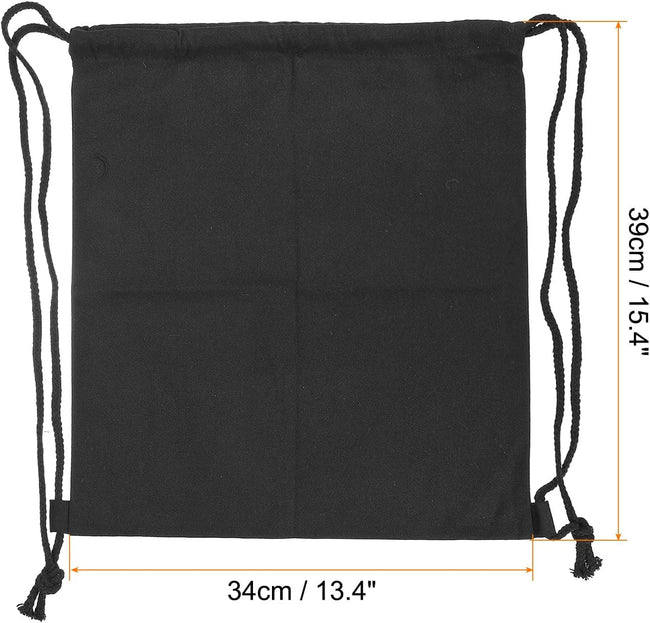Cotton Drawstring Bags, Canvas Backpack Foldable Sports Gym Bags for Women Men Trip, Black 34cm Main Image