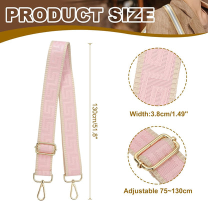 Purse Strap, Adjustable Crossbody Bag Straps Wide Shoulder Strap Universal Replacement Belt for Women's Handbags Canvas Satchels Backpack, Light Pink -