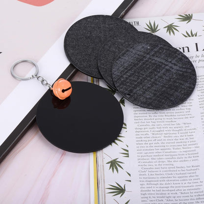Acrylic Circle Blanks 4 Inch, 20 Pack Round Clear Disc Ornaments with Hole for DIY Keychain Project Crafting, Black Inch