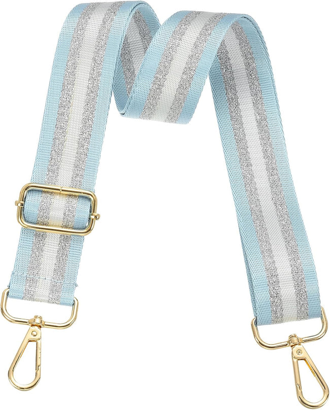 Purse Strap, Wide Shoulder Strap Adjustable Crossbody Bag Straps Universal Replacement Belt for Women's Handbags Canvas Guitar Backpack, Light Blue - Hover Image