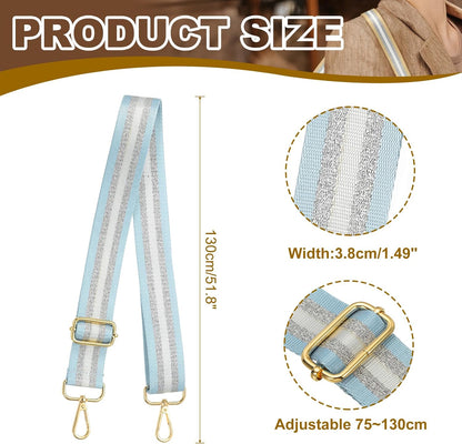 Purse Strap, Wide Shoulder Strap Adjustable Crossbody Bag Straps Universal Replacement Belt for Women's Handbags Canvas Guitar Backpack, Light Blue -