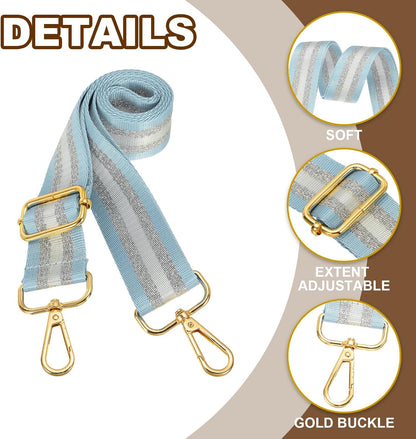 Purse Strap, Wide Shoulder Strap Adjustable Crossbody Bag Straps Universal Replacement Belt for Women's Handbags Canvas Guitar Backpack, Light Blue -