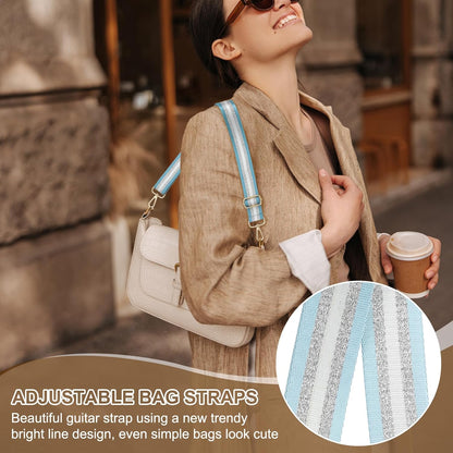 Purse Strap, Wide Shoulder Strap Adjustable Crossbody Bag Straps Universal Replacement Belt for Women's Handbags Canvas Guitar Backpack, Light Blue -