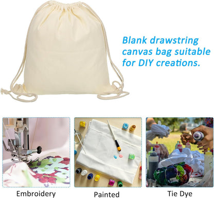 Cotton Drawstring Bags, Backpack Foldable Sports Gym Bags for Women Men Trip, Brown -