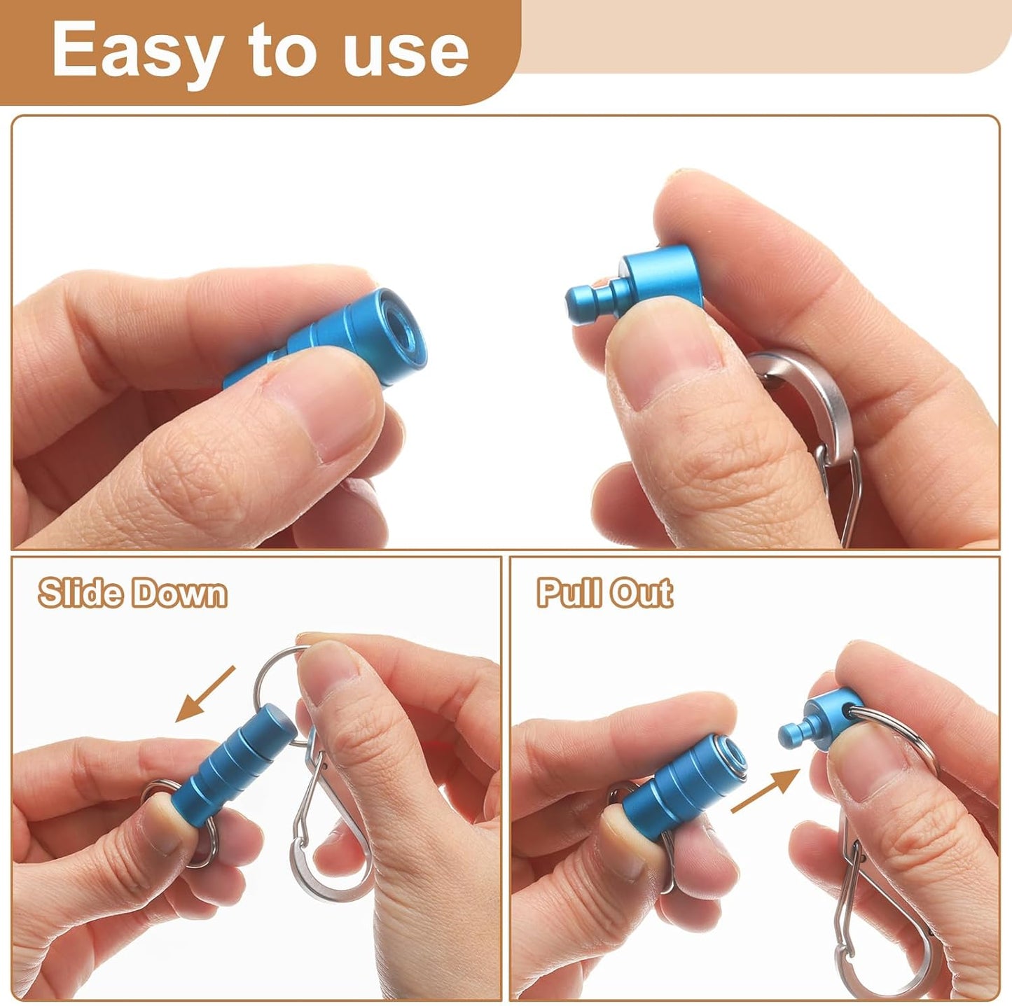 Quick Release Keychain, Detachable Pull Apart Key Rings Clip Spring Split Snap Separate Keychains Lock Holder Wine Red Blue -
