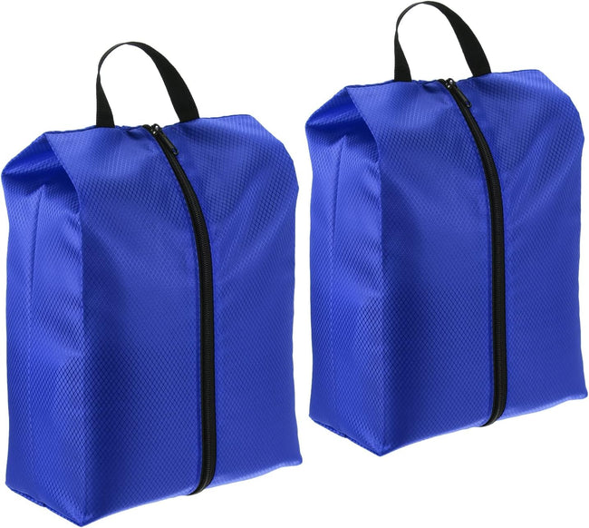 Shoe Bags for Travel, 2 Pack Portable Nylon Bag with Zipper Waterproof Storage Organizer Travel Outdoor, Blue - Hover Image