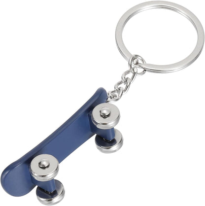 SkateBoard Hoop Keychain, Mini Cute Sports Basketball Key Chain Sport Ball Pendant Ring Bag Blue -