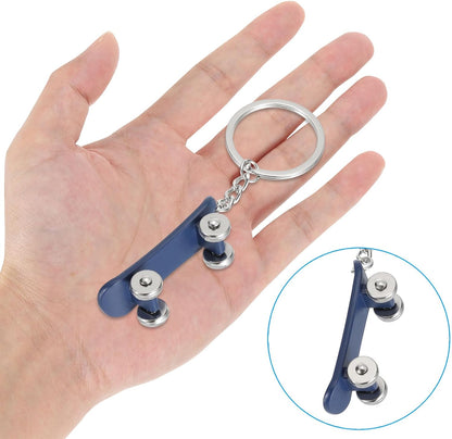 SkateBoard Hoop Keychain, Mini Cute Sports Basketball Key Chain Sport Ball Pendant Ring Bag Blue -