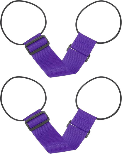 Luggage Straps Bag Bungee, 2 Pcs Suitcase Adjustable Belt for Add a Easy to Travel Elastic Strap Handle Handbag Backpack, Purple -
