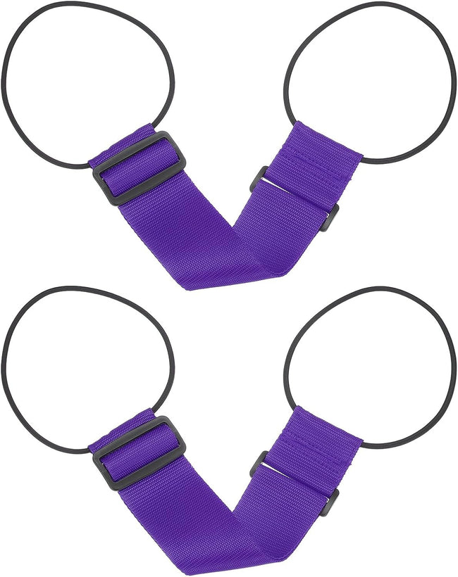 Luggage Straps Bag Bungee, 2 Pcs Suitcase Adjustable Belt for Add a Easy to Travel Elastic Strap Handle Handbag Backpack, Purple - Hover Image