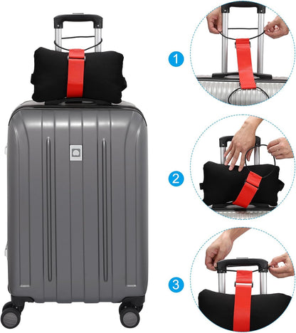 Luggage Straps Bag Bungee, 2 Pcs Suitcase Adjustable Belt for Add a Easy to Travel Elastic Strap Handle Handbag Backpack, Purple -