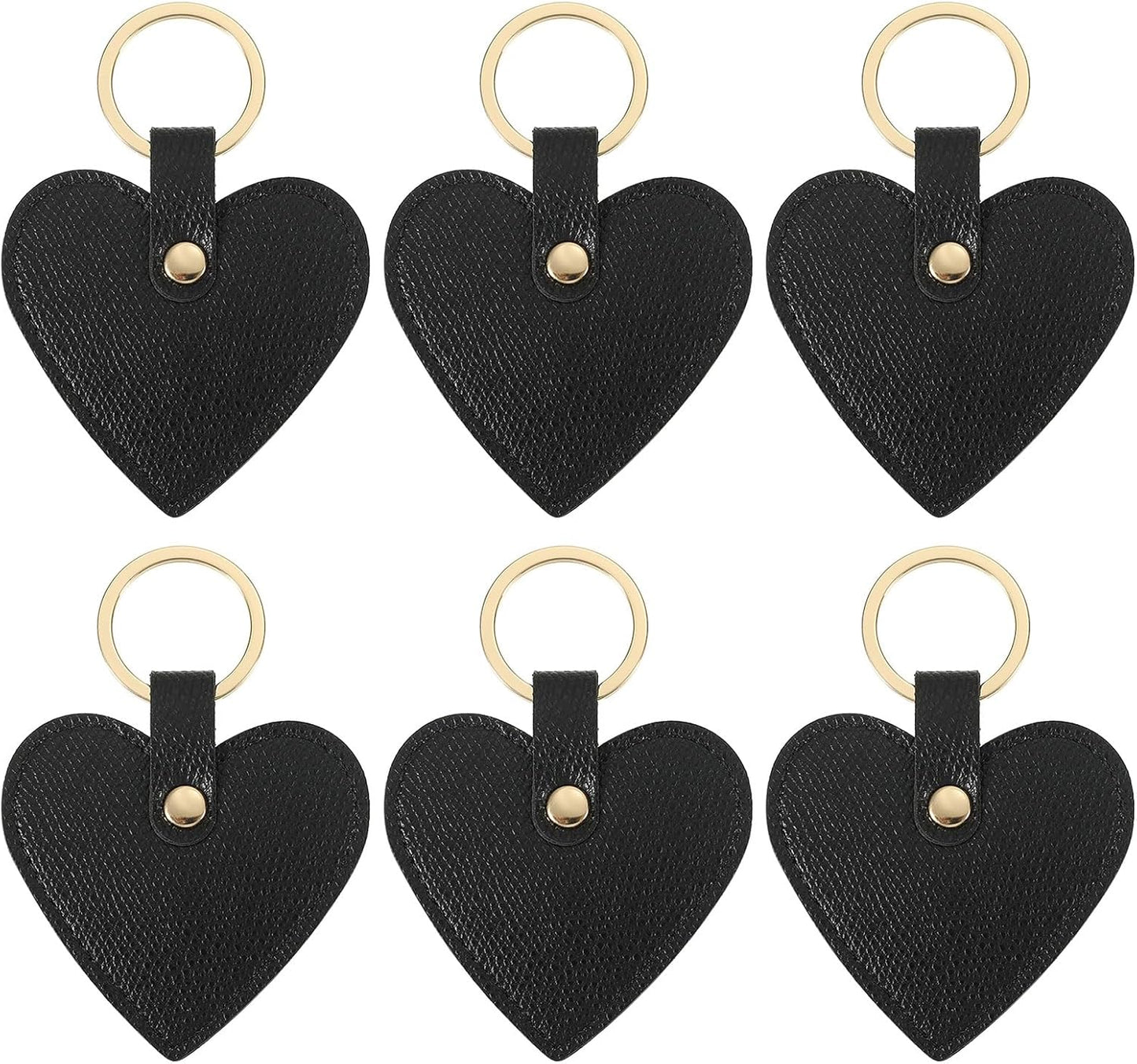 Heart Leather Keychain - Cute Valentine's Day Wedding Party Favors Black