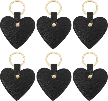 Heart Leather Keychain - Cute Valentine's Day Wedding Party Favors Black