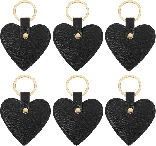 Heart Leather Keychain - Cute Valentine's Day Wedding Party Favors Black