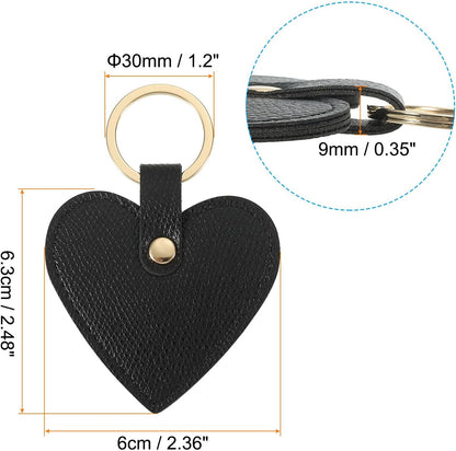 Heart Leather Keychain - Cute Valentine's Day Wedding Party Favors Black