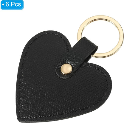 Heart Leather Keychain - Cute Valentine's Day Wedding Party Favors Black