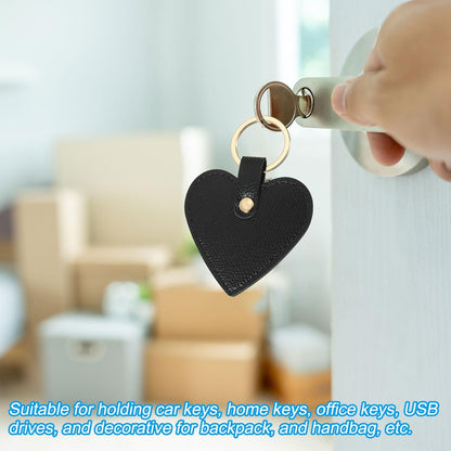 Heart Leather Keychain - Cute Valentine's Day Wedding Party Favors Black