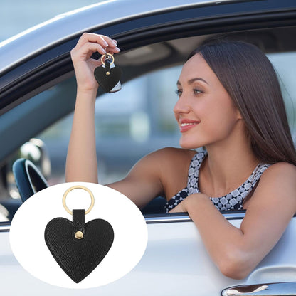 Heart Leather Keychain - Cute Valentine's Day Wedding Party Favors Black