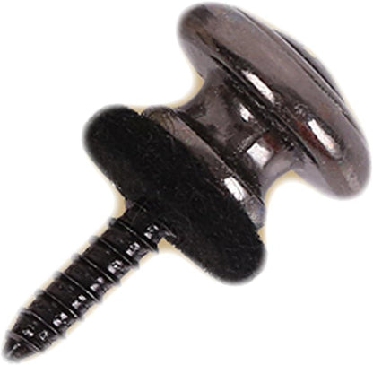 6 Pieces Mushrooms Head Guitar Strap Buttons Locks Chrome (Black) Black