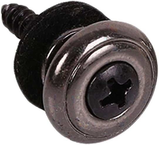 6 Pieces Mushrooms Head Guitar Strap Buttons Locks Chrome (Black) Black