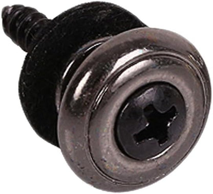 6 Pieces Mushrooms Head Guitar Strap Buttons Locks Chrome (Black) Black