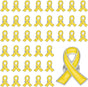 Ribbon Pins, Awareness Pins with Secure Clutch Back Enamel Lapel Brooch for Public Charity Support Fundraiser Events Yellow -