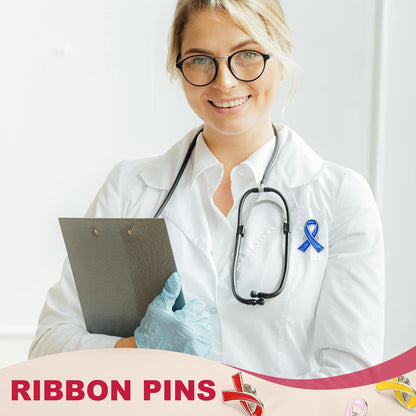 Ribbon Pins, Awareness Pins with Secure Clutch Back Enamel Lapel Brooch for Public Charity Support Fundraiser Events Yellow -