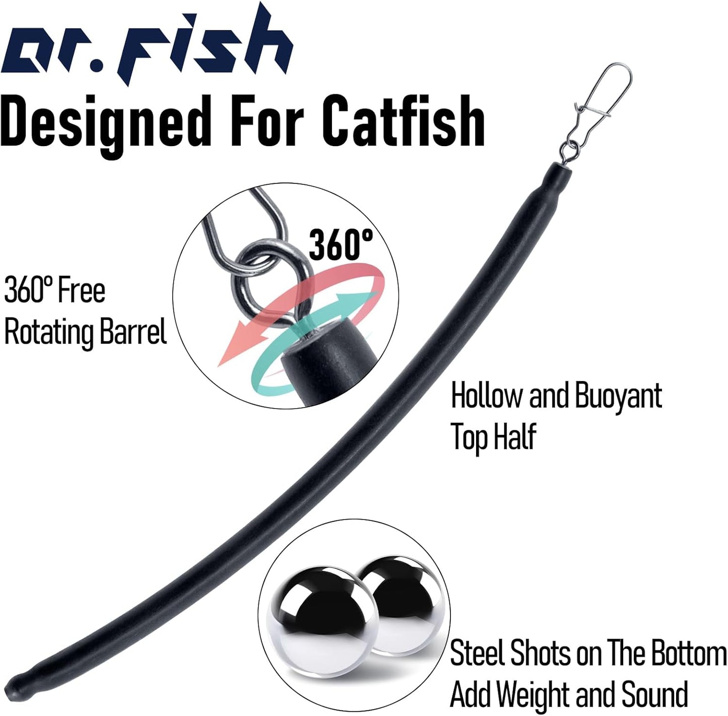 6 Pack Dragging Weights for Catfishing, Drifting Weight Freshwater Fishing Sinkers Bottom Search Slip Stick Trolling Catfish Tackle Gear - 3oz-6