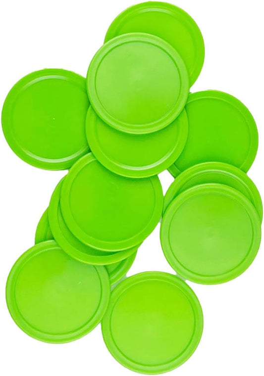 12 Pack 2.5 Inch Air Hockey Pucks for Small Size Table Green 64x4 mm