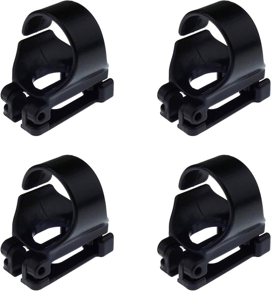 4 Pack Scuba Dive Universal Plastic Clip Snorkel Keeper Tube Holder, Black