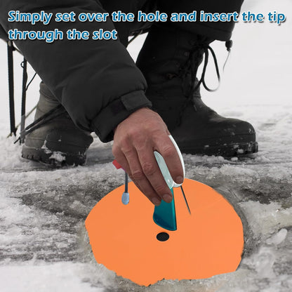 Ice Fishing Hole Covers, 12 Inch Insulator Covers Lid Fish Tip Ups Equipment Winter Accessories for Houses orange,black-6 -